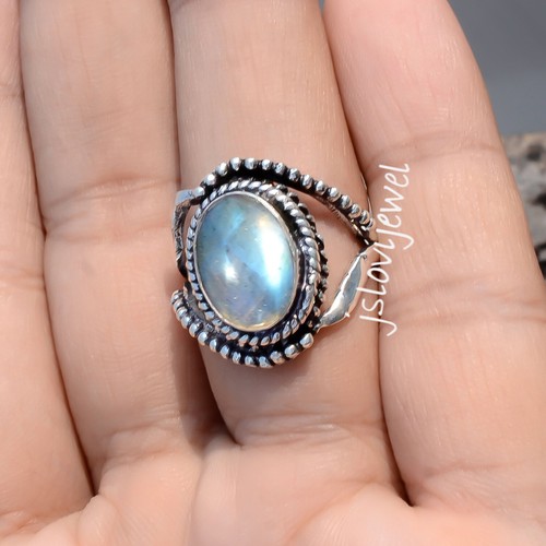 Labradorite Blue Fire Gemstone 925 Sterling Silver Ring Best Gift Idea Jewelry - Picture 2 of 6