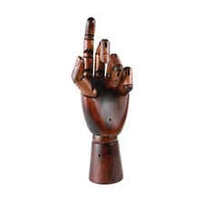 Wooden Hand Model for Artists, Articulated Mannequin Hand Figure, 10.2-inch Left