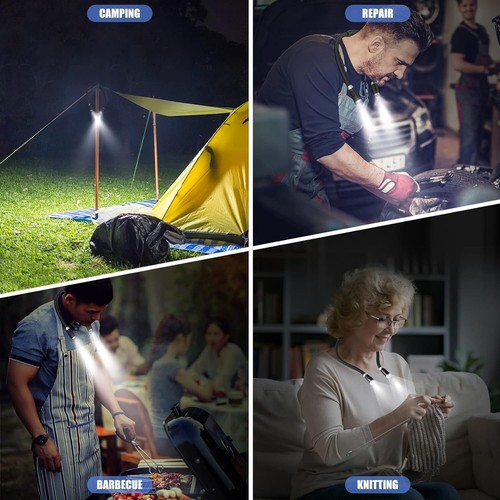 Neck Light Silicone Flexible Hands Free 3 Brightness Reading Camping Gadget - Picture 9 of 9