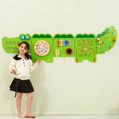 Tableau Montessori FSC en Bois Multi Activité pour Enfants Chambre à Coucher Ou - Photo 1/4