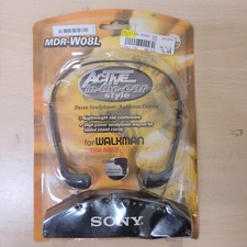Vintage 1998 Sony MDR-W08L Stereo Headphones for Walkman Mega Bass Lightweight