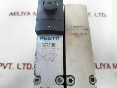 Festo VSVA-B-B52-ZD-A1-1T1L Solenoid Valve VABB-S4-1-WT 24VDC 45-145PSI - Picture 5 of 5