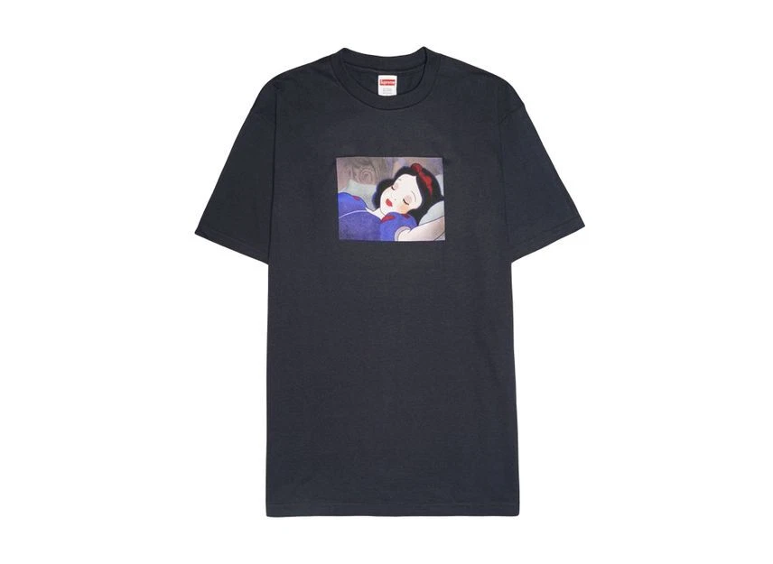 Tee shirt blanc neige suprême bleu marine