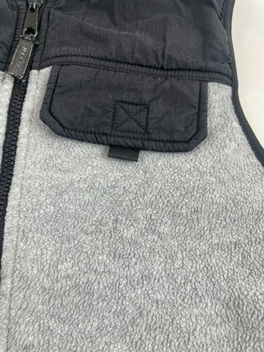 Cheetah Sweater Vest Boy's Size Medium 10/12 Black Gray Full Zip Fleece Pockets - Picture 3 of 8