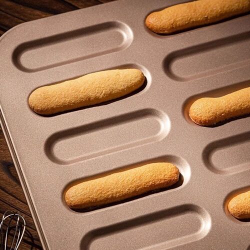 14 Cavity Biscuits Baking Tray Carbon Steel Breadstick Ladyfinger Mould - Picture 9 of 14