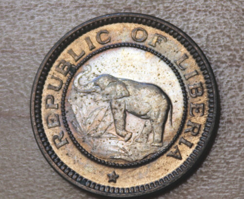 1941 Liberia 1/2 Cent Elefant - Bild 2 von 8