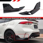 FOR 20-24 TOYOTA COROLLA LE XLE SE XSE GLOSS BLACK REAR BUMPER CORNER APRON SPAT