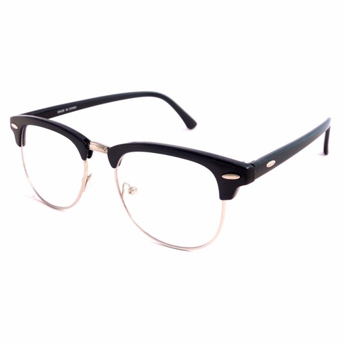 Años 60 70 Retro Medio Sin Montura Metal Redondo Unisex Marco Lentes Transparentes Gafas NUEVAS - Imagen 4 de 9