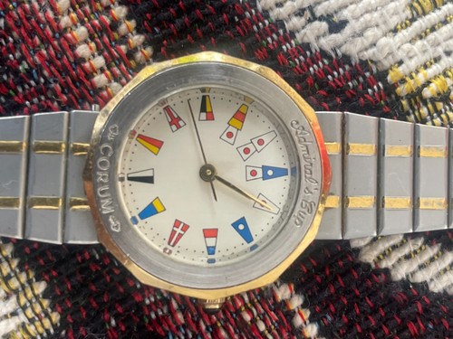 Corum Admirals Cup weißes Zifferblatt bicolor Edelstahl Armband Uhr