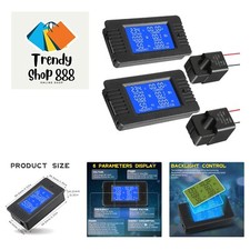 2 Pieces AC Power Meter AC 80-260V 100A LCD Digital Voltage and Current Meter...