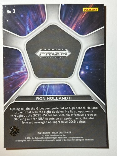 2024 Prizm Draft Picks - Ron Holland II (RC) Deep Space #3 - Bild 2 von 2