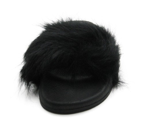 Lindas pantuflas de piel peluda de moda para mujer - Imagen 56 de 56