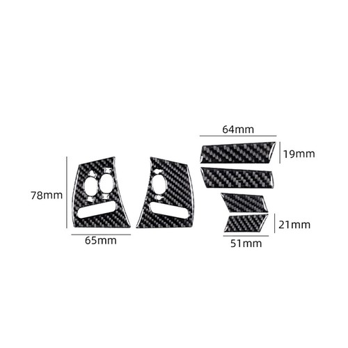 6Pcs For Jaguar XF 2009-11 Carbon Fiber Steering Wheel Button Panel Cover Trim - Picture 9 of 11