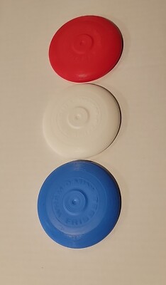 Wham-o Mini Frisbee Set 1967 Red White Blue 4'' Flying Disk 