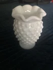 Vintage 1940’s Fenton Art Glass Milk Glass Hobnail Mini Vase