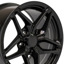 Black 17x9.517x11 Wheels 5x120 Fits Corvette Camaro - C7 Zr1 Style Set
