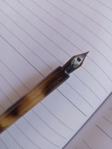 Calligraphy Dip Pen with Gold Nib & feed F Nib Handmade bamboo Pen Writing Art - Picture 5 of 11