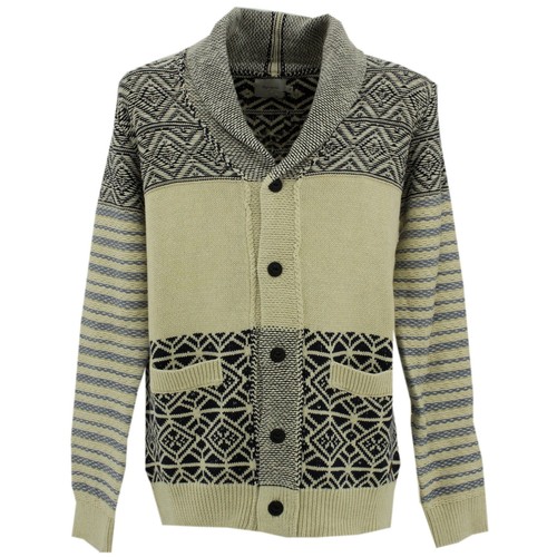  PEPE Herren langarm Strickjacke Baumwolle dick cremeweiss blau 22666 - Picture 1 of 2