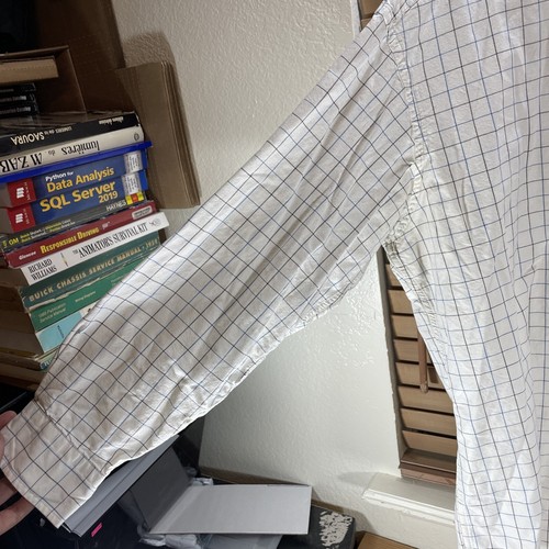 Vintage Tommy Hilfiger Button Up Long Sleeve White Checkered Shirt - Picture 2 of 8