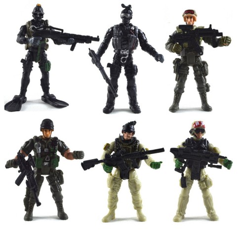 6 IN 1 Special Force Army SWAT Soldiers Action Figure Mlitary Model Display 1:18 - Picture 4 of 9