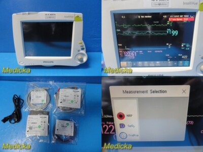 2009 Philips MP30 (M8002A) Anesthesia Monitor W/ MMS Module & NEW Leads ~ 36874