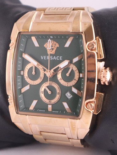 Luxury Versace Men Chronograph Green Dial 'Date' Quartz All Working Wristwatch - Picture 3 of 8