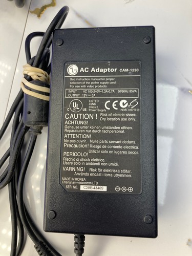 Adaptateur secteur LG CAM-1230 12V 3.0A Alimentation Chargeur LCD MONITOR (G10) - Photo 2/2