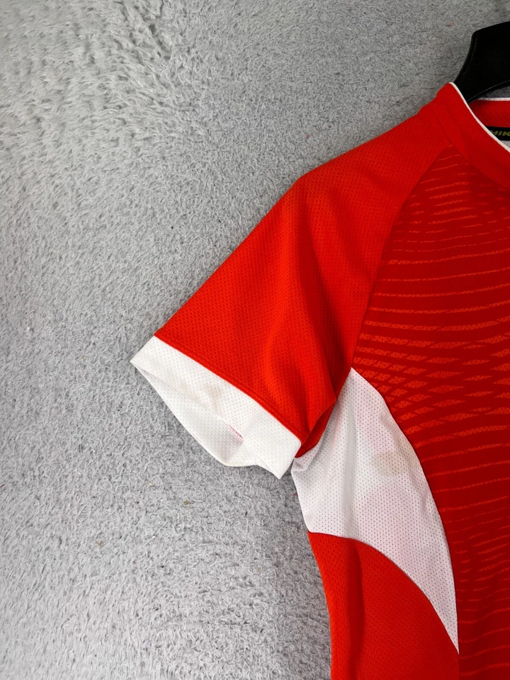 Nishiki Cycling Jersey Womens Medium Red White 1/2 Zip Polyester Pockets READ - Image 3 of 4