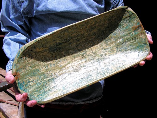 Handgeschnitzte Holzteigschüssel Brotgräber, distressed - Bild 6 von 8