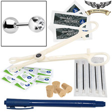 Tragus Ear Mini Body Piercing Kit - Straight Barbell Jewelry Pierce 5 Pieces 