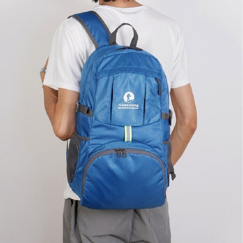 Travel Foldable Backpack 30L Lightweight Folding Rucksack Shopping Luggage Bag - Picture 17 of 23