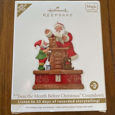Hallmark Twas the Month Before Christmas Countdown Ornament Magic Sound 2011