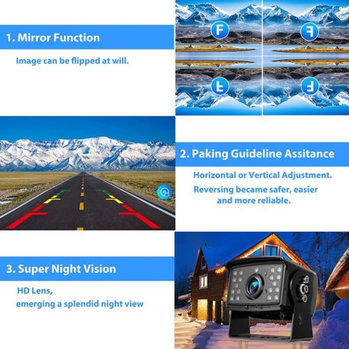 Quad monitor DVR 10,36" touch screen MP5 5x fotocamera di backup laterale dash cam anteriore camper - Foto 11 di 18