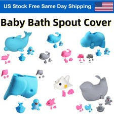 Baby Bath Spout Cover Bathroom Faucet Protector Bathtub Silicone Cover w/ 2 Toys