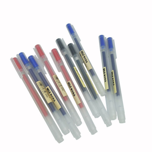 2/5/10pcs Muji Gel Pens Moma Japan 0.38mm/0.5mm Non-toxic Gel Ink Pen Blue/Black - Foto 4 di 8