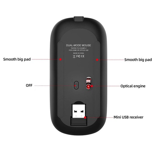 2.4GHz Wireless Bluetooth Dual Mode Mouse LED Rechargeable Mice For PC Laptop - Picture 4 of 13