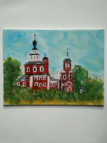 The Orthodox Church Hand Painted Acrylic Painting on Canvas Panel Religious Art - Picture 5 of 12
