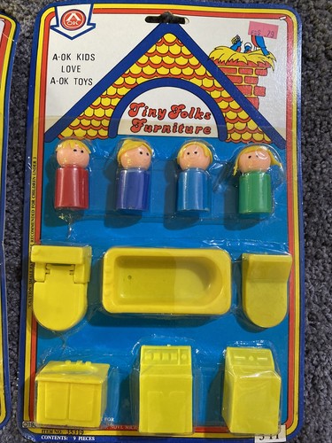 Vintage Arkin A-Ok 1982 Tiny Folks Furniture /People Hong Kong New Sealed - Bild 4 von 12