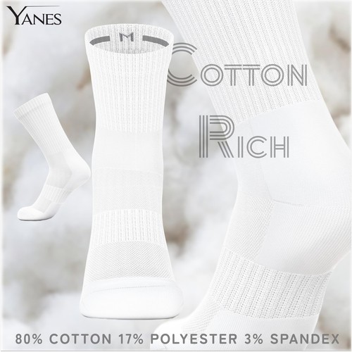 Premium Athletic Unisex Crew Socks for Running Hiking Gym and Sports Breathab... - Picture 4 of 7