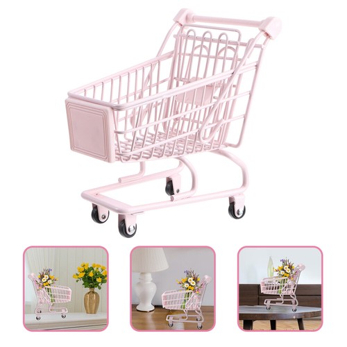 Small Shopping Cart Kids Toddler Shopping Cart Toy Pretend Grocery Cart Model US - Foto 2 di 11