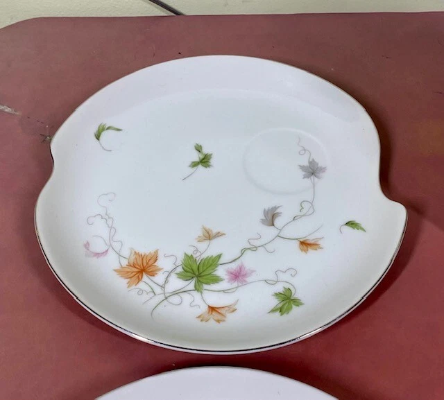 De colección. Juego de 8 tazas de té Summit Fine China Japón y plato de aperitivo/almuerzo borde plateado Foto 4 de 4