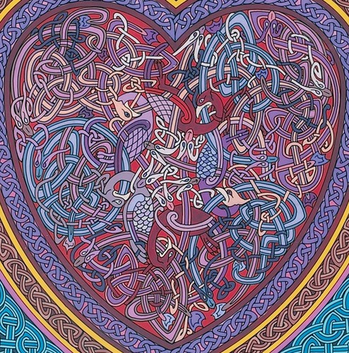 IRISH FANTASY PRINT Cri na Creiste 16x11 By Jim FitzPatrick. Celtic Love Heart - Picture 5 of 6