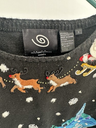 Michael Simon Pullover Weihnachten Winterszene Ugly Sweater (siehe Beschreibung) - Bild 11 von 16