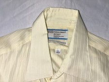 Vintage Sears 17 34/35 L Perma-Prest L/S Button Shirt Deadstock Find Yellow