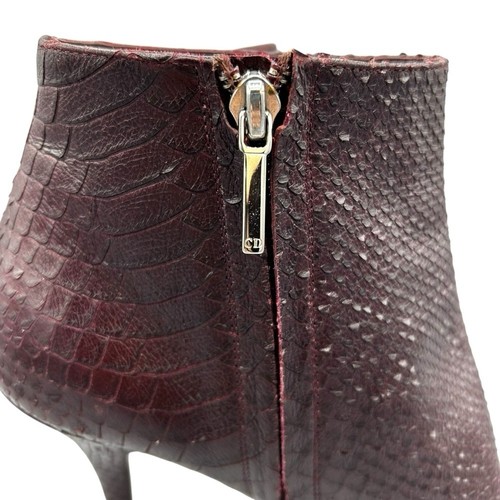 Christian Dior Python Stiletto Ankle Booties Plum Leather 39.5 / 9.5 Italy - Picture 3 of 14