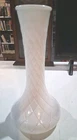 Vintage Milk Glass Quilted Diamond 4095  Hoosier Glass Retro  70s Vase 9" Tall