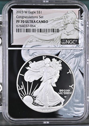 2023 W Silver Eagle NGC PF70 ULTRA CAM Congratulation Black Core Special Lab 064