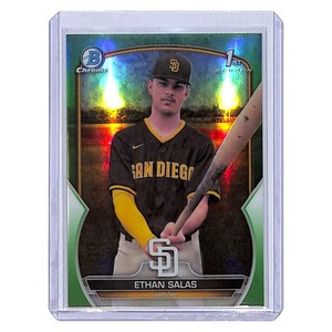 2023 Bowman Chrome Prospects Ethan Salas 1st Bowman Green Refractor /99 Padres