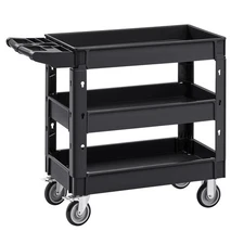 2/3 Shelf Utility Cart Dolly with 360° Swivel Wheels Ergonomic Storage Handle
