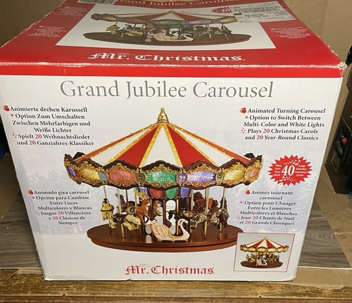 Vintage Mr Christmas Grand Jubilee Carousel Musical Animated Merry Go Around